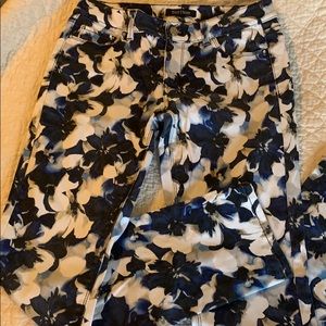 White House Black market khaki floral pants
